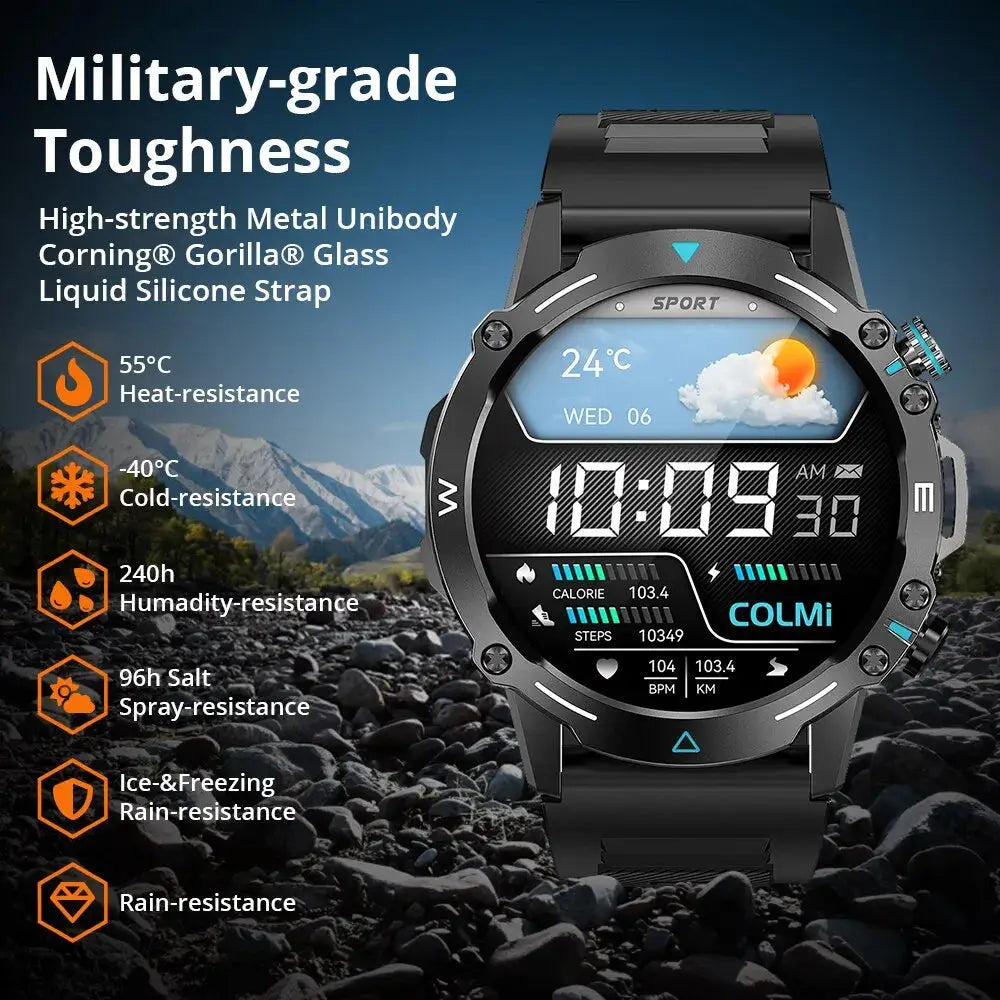 ELEGANCE® Smartwatch 1.43'' AMOLED Display 100 Sports Modes Voice Calling Smart Watch Men Women Military Grade Toughness Watch COLMI M42