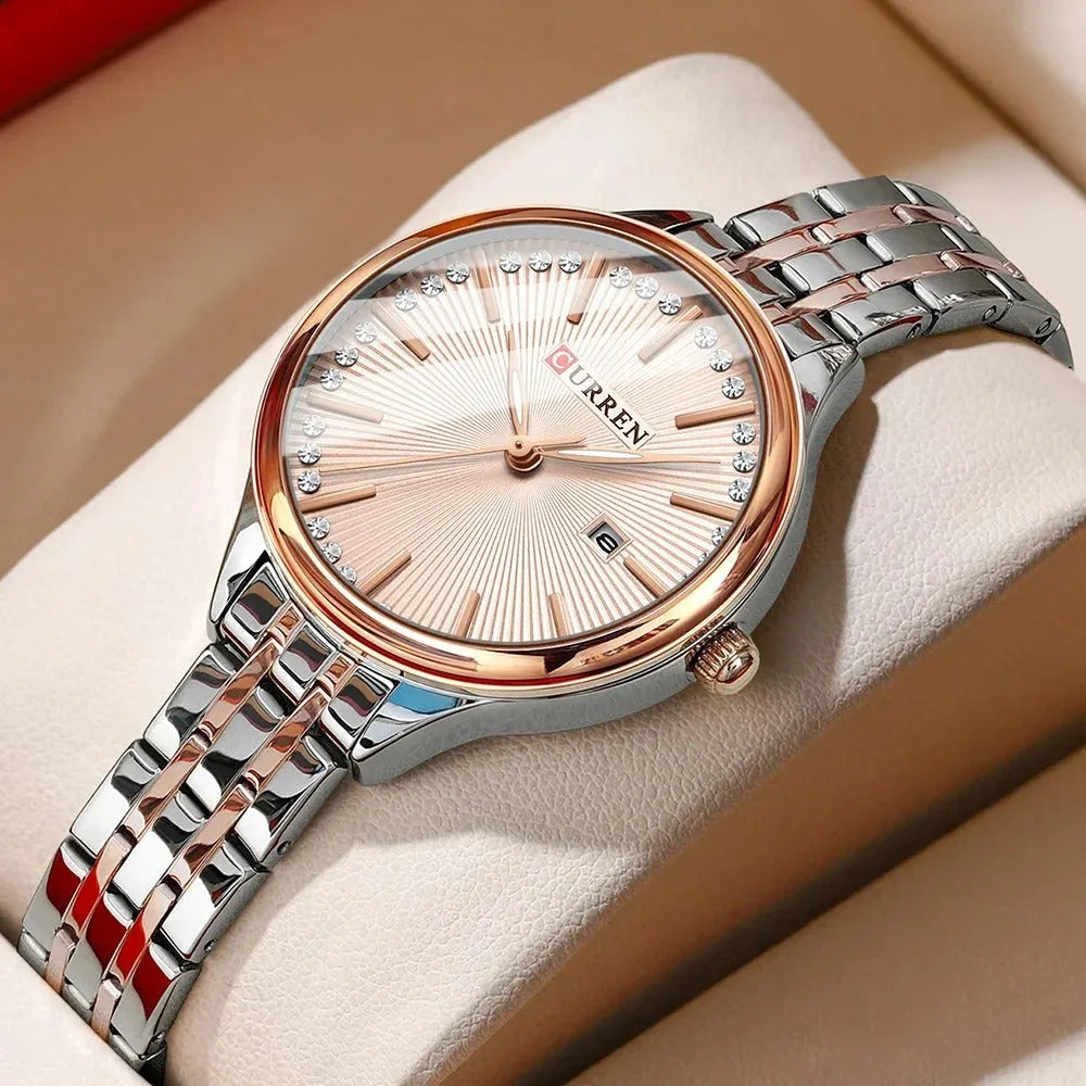 Elegance 9099 Classic Allure Women's Watch Luxury Brand Women Quartz WatchesStainless Steel Casual Fashion Wristwatch Relogio Feminino