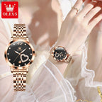 ELEGANCE® 5189 Women's Watches Fashion Quartz Watch Stainless steel Waterproof Set With Diamonds Love Luxury female Wristwatch