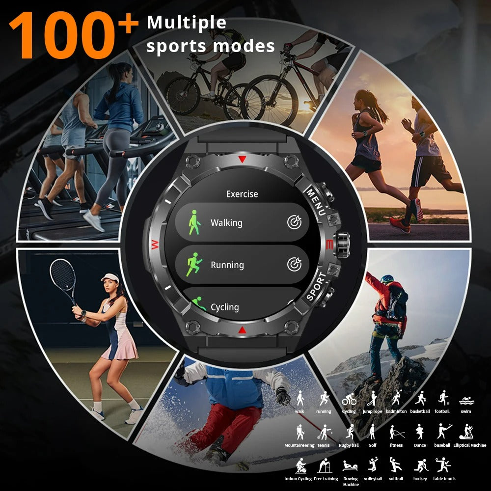 ELEGANCE V76 Adventure Smartwatch 1.43'' AMOLED Display 100 Sports Modes Voice Calling Smart Watch Men Women Military Grade Toughness Watch