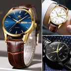 ELEGANCE 6898 Men Watch Fashion Waterproof, PU Strap High Quality Exquisite Quartz Watches Luminous Calendar
