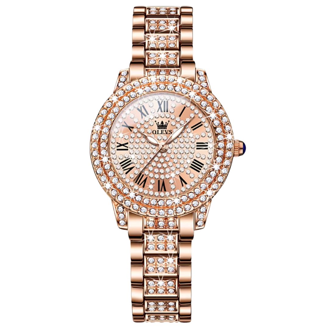 ELEGANCE® 9943 Diamond Watch for Women Fashion Elegant Stainless Steel Waterproof Quartz Wristwatch Luxury Ladies Dress Watches Original OLEVS