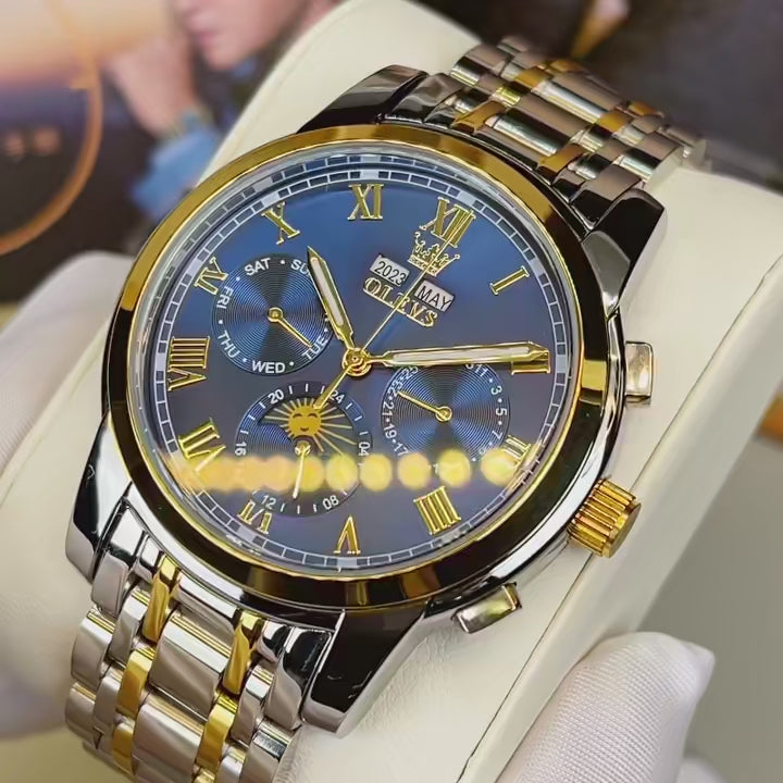 ELEGANCE 6692 Luxury Masterpiece Automatic Mechanical Watch for Men 24 Hour Moon Phase Waterproof Calendar Business Men's Wristwatch