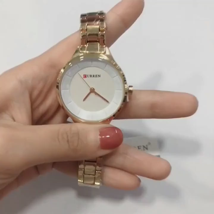 Elegance Prestige 9052 Women Watch - Luxury Brand Simple Casual Quartz Watches Women Silver Dress Wristwatch Female Clock Ladies Watch with Stainless Steel