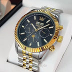 ELEGANCE 6688 Men Watch Fashion Automatic Mechanical Golden Stainless Steel Strap Waterproof Wristwatch with Date Luminous Hands