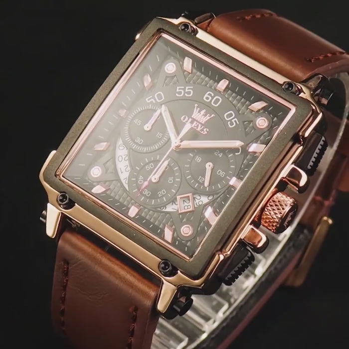 Elegance 9919 Classic Executive Male Watches Square Quartz Watch Watch For Men Waterproof Leather Strap Sport Clock Male