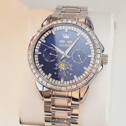 ELEGANCE® 6695 Timeless Voyager Automatic Mechanical Watch for Men High Quality Stainless steel Waterproof Moon Phase Men's Wristwatches Original Watches