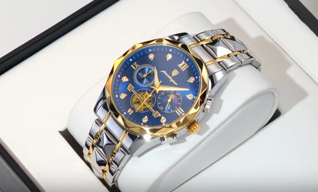 ELEGANCE® Luxury Man Wristwatch Waterproof Luminous Chronograph Watch for Men Stainless Steel Men's Quartz Watches POEDAGAR