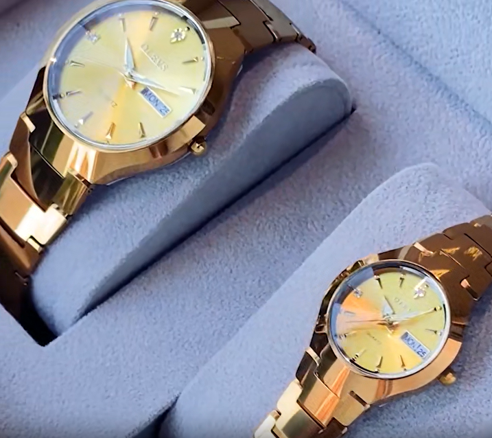 Elegance 8697 Couple Watch Quartz Men Women Watches Luxury Original Fashion Design Tungsten Steel Waterproof Calendar TopBrand Wristwatch Gifts