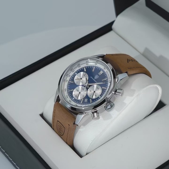 Elegance 921 Royal Classic Man Wristwatch Business Luxury Sport Genuine Leather Men Quartz Watch For Men Chronograph Waterproof Luminous Date Men's Watches