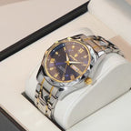 Elegance 615 LuxeTime Men Watch Luxury Quartz Waterproof Date Week Luminous Wristwatch Stainless Steel Men's Watches Male Clock Sports
