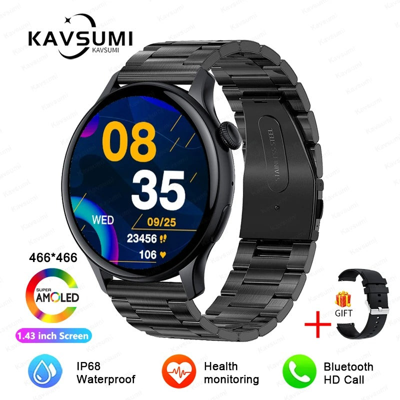 ELEGANCE® LuxeFit Women Smartwatch 466*466 AMOLED 1.43" HD Screen Always Display Time Bluetooth Call IP67 Waterproof Sports Smart Watch