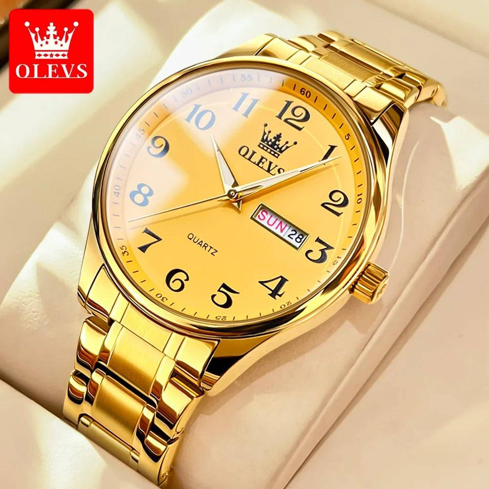 OLEVS 5567 Quartz Watches Original Men Women Couple Luminous Waterproof Shock Resistant Stainless Steel Ladies Wristwatch Gift ELEGANCE®