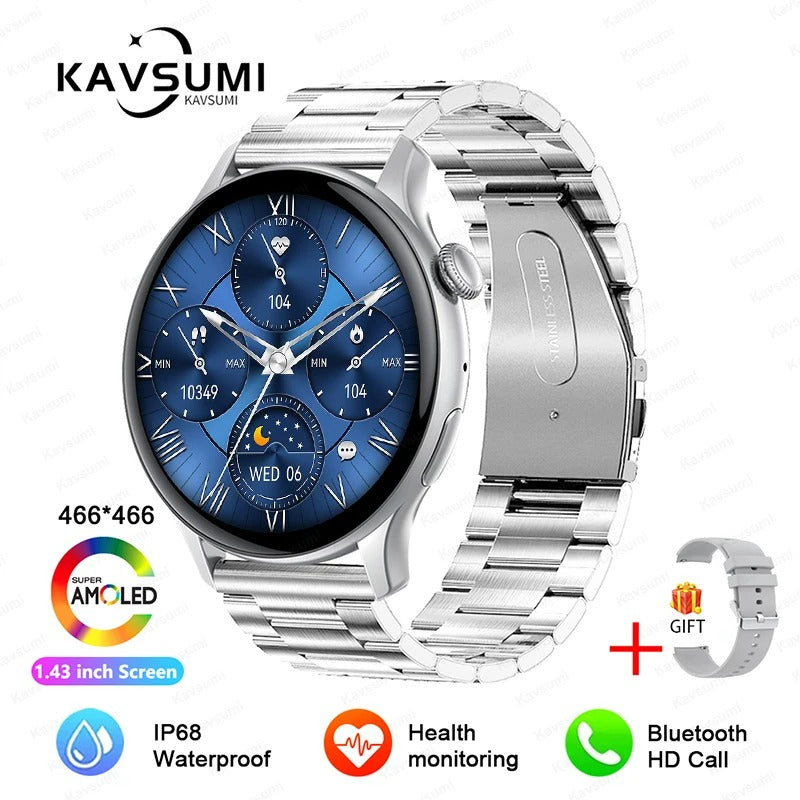ELEGANCE LuxeFit Women Smartwatch 466*466 AMOLED 1.43" HD Screen Always Display Time Bluetooth Call IP67 Waterproof Sports Smart Watch