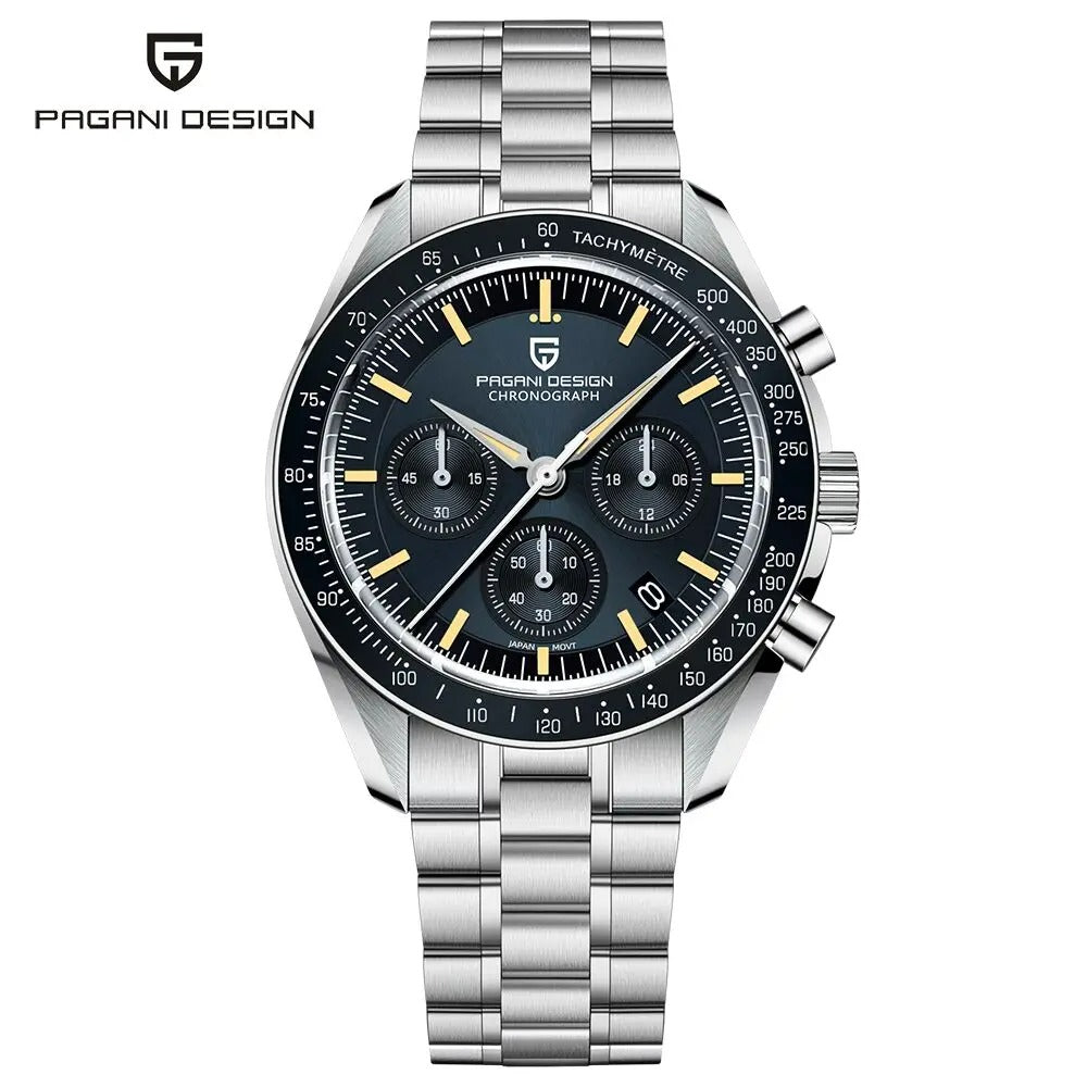 Elegance LunarElite 1701 Men's Watches Blue Aerospace Moon Quartz Watch For Men Speed Sport Chronograph AR Sapphire crystal