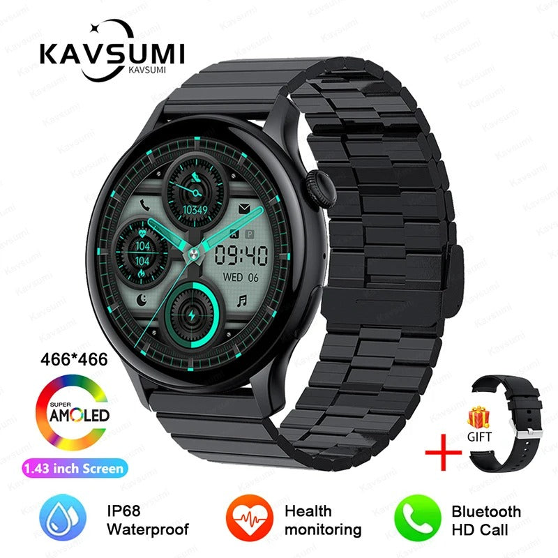 ELEGANCE LuxeFit Women Smartwatch 466*466 AMOLED 1.43" HD Screen Always Display Time Bluetooth Call IP67 Waterproof Sports Smart Watch