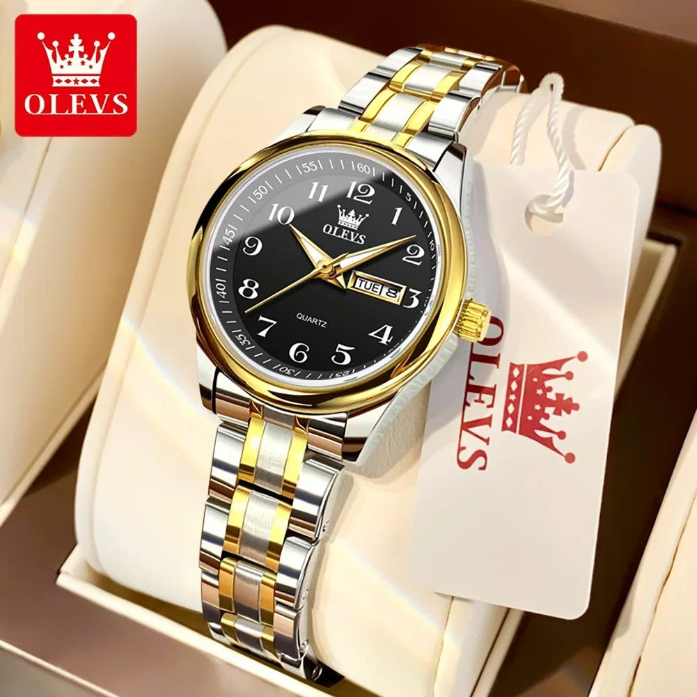 OLEVS 5567 Quartz Watches Original Men Women Couple Luminous Waterproof Shock Resistant Stainless Steel Ladies Wristwatch Gift ELEGANCE®