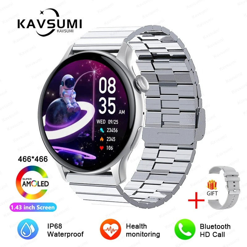 ELEGANCE LuxeFit Women Smartwatch 466*466 AMOLED 1.43" HD Screen Always Display Time Bluetooth Call IP67 Waterproof Sports Smart Watch