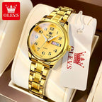 OLEVS 5567 Quartz Watches Original Men Women Couple Luminous Waterproof Shock Resistant Stainless Steel Ladies Wristwatch Gift ELEGANCE®