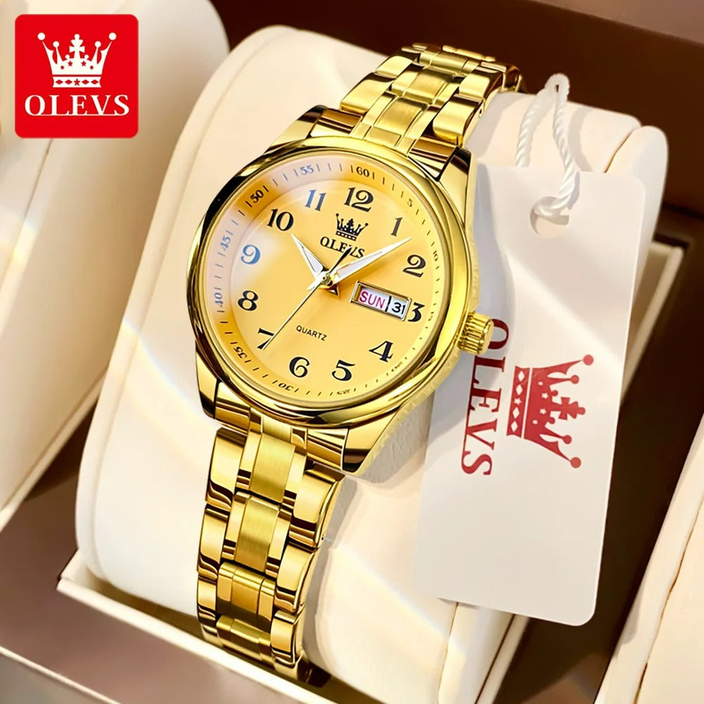 OLEVS 5567 Quartz Watches Original Men Women Couple Luminous Waterproof Shock Resistant Stainless Steel Ladies Wristwatch Gift ELEGANCE®