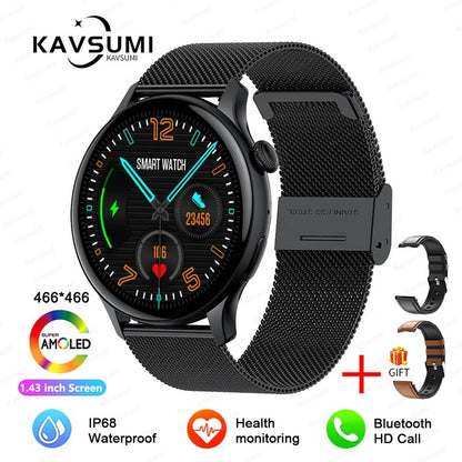 ELEGANCE® LuxeFit Women Smartwatch 466*466 AMOLED 1.43" HD Screen Always Display Time Bluetooth Call IP67 Waterproof Sports Smart Watch