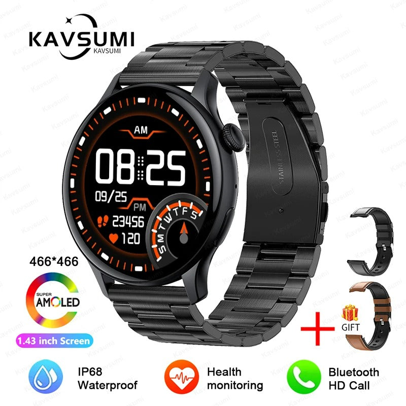 ELEGANCE® LuxeFit Women Smartwatch 466*466 AMOLED 1.43" HD Screen Always Display Time Bluetooth Call IP67 Waterproof Sports Smart Watch