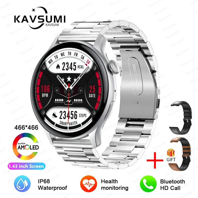 ELEGANCE LuxeFit Women Smartwatch 466*466 AMOLED 1.43" HD Screen Always Display Time Bluetooth Call IP67 Waterproof Sports Smart Watch