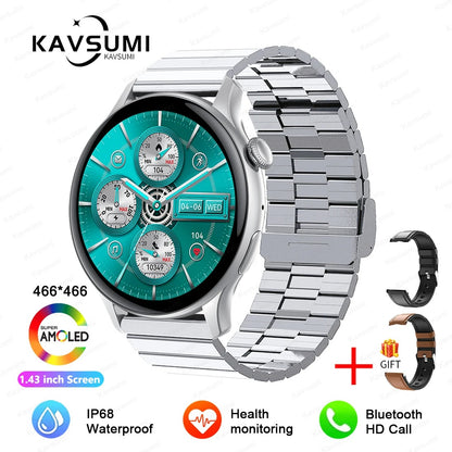 ELEGANCE® LuxeFit Women Smartwatch 466*466 AMOLED 1.43" HD Screen Always Display Time Bluetooth Call IP67 Waterproof Sports Smart Watch