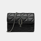 Elegance Quilted Charm Shoulder Bag Classic Quilted Detail Square Bag, Solid Color Flap Shoulder Bag, All-Match Chain Bag