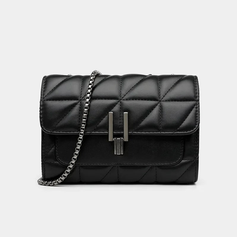 Elegance Quilted Charm Shoulder Bag Classic Quilted Detail Square Bag, Solid Color Flap Shoulder Bag, All-Match Chain Bag
