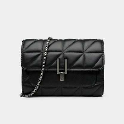 Elegance® Quilted Charm Shoulder Bag Classic Quilted Detail Square Bag, Solid Color Flap Shoulder Bag, All-Match Chain Bag