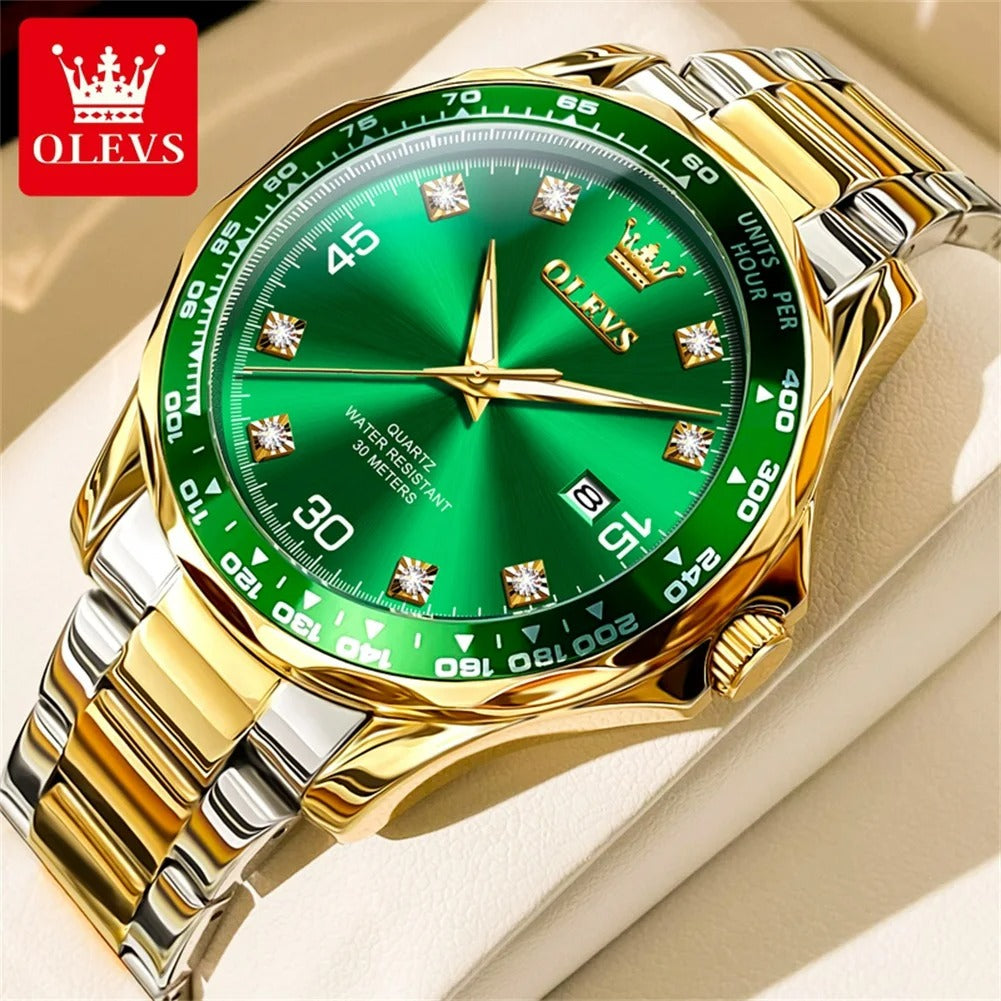 ELEGANCE Luxe Chrono 9988 Men's Watches Luxury Fashion Trend Chronograph Waterproof Luminous Men Wristwatches Simple Stainless Watch Luxury Business