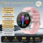 ELEGANCE HealthMaster Pro Smartwatch ECG+PPG Temperature Pulse Physiotherapy Men & Women 466*466 HD Health Management BT Call Sports Waterproof