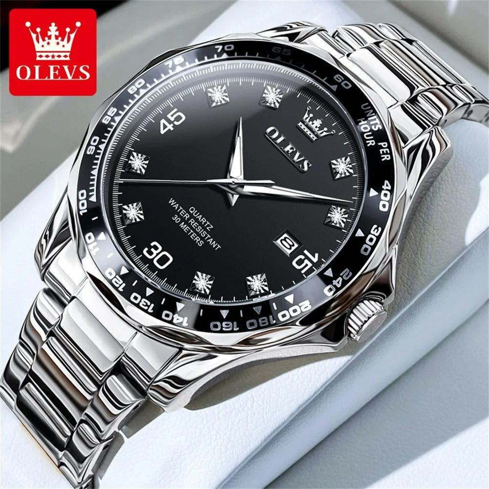 ELEGANCE Luxe Chrono 9988 Men's Watches Luxury Fashion Trend Chronograph Waterproof Luminous Men Wristwatches Simple Stainless Watch Luxury Business