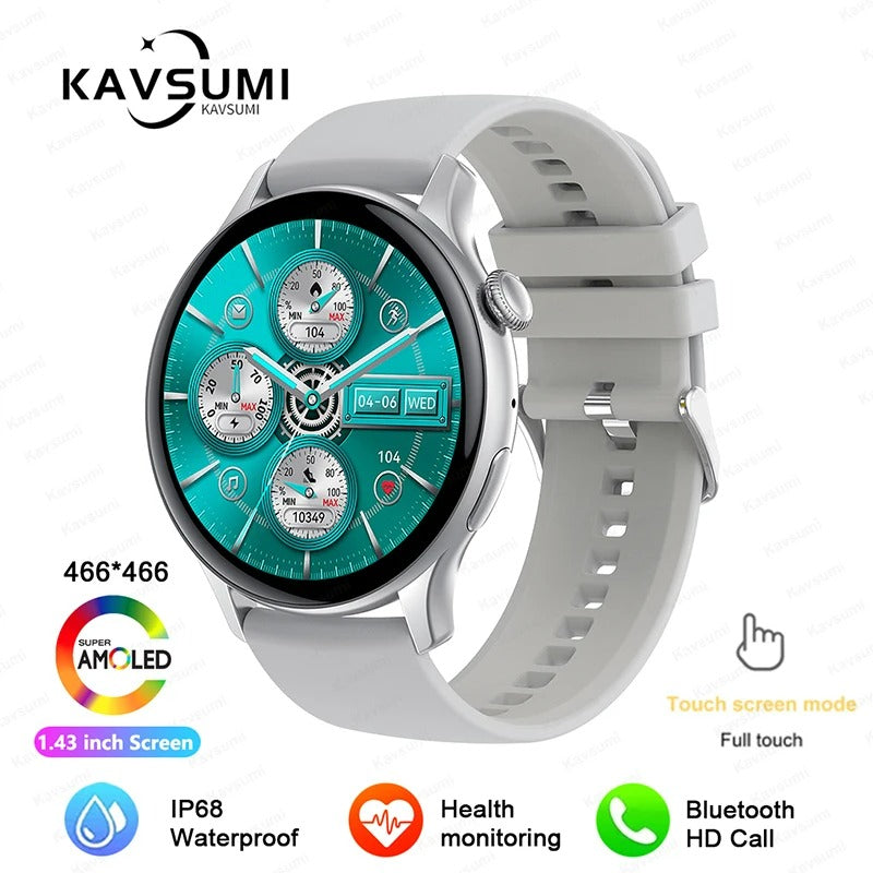 ELEGANCE LuxeFit Women Smartwatch 466*466 AMOLED 1.43" HD Screen Always Display Time Bluetooth Call IP67 Waterproof Sports Smart Watch