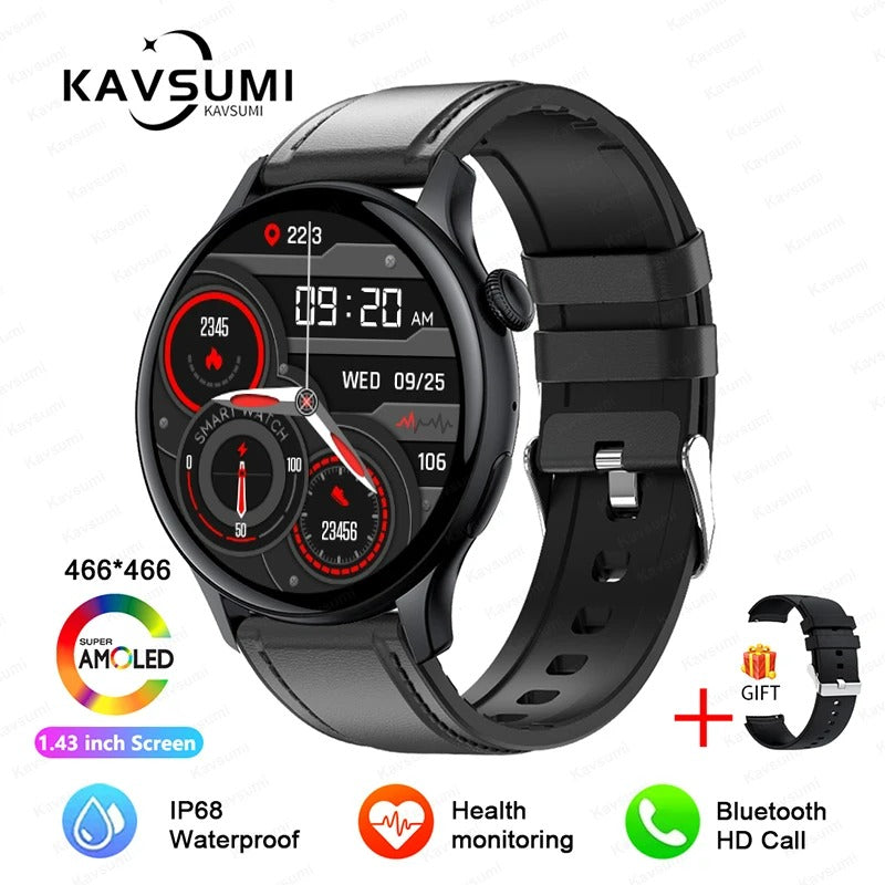 ELEGANCE® LuxeFit Women Smartwatch 466*466 AMOLED 1.43" HD Screen Always Display Time Bluetooth Call IP67 Waterproof Sports Smart Watch