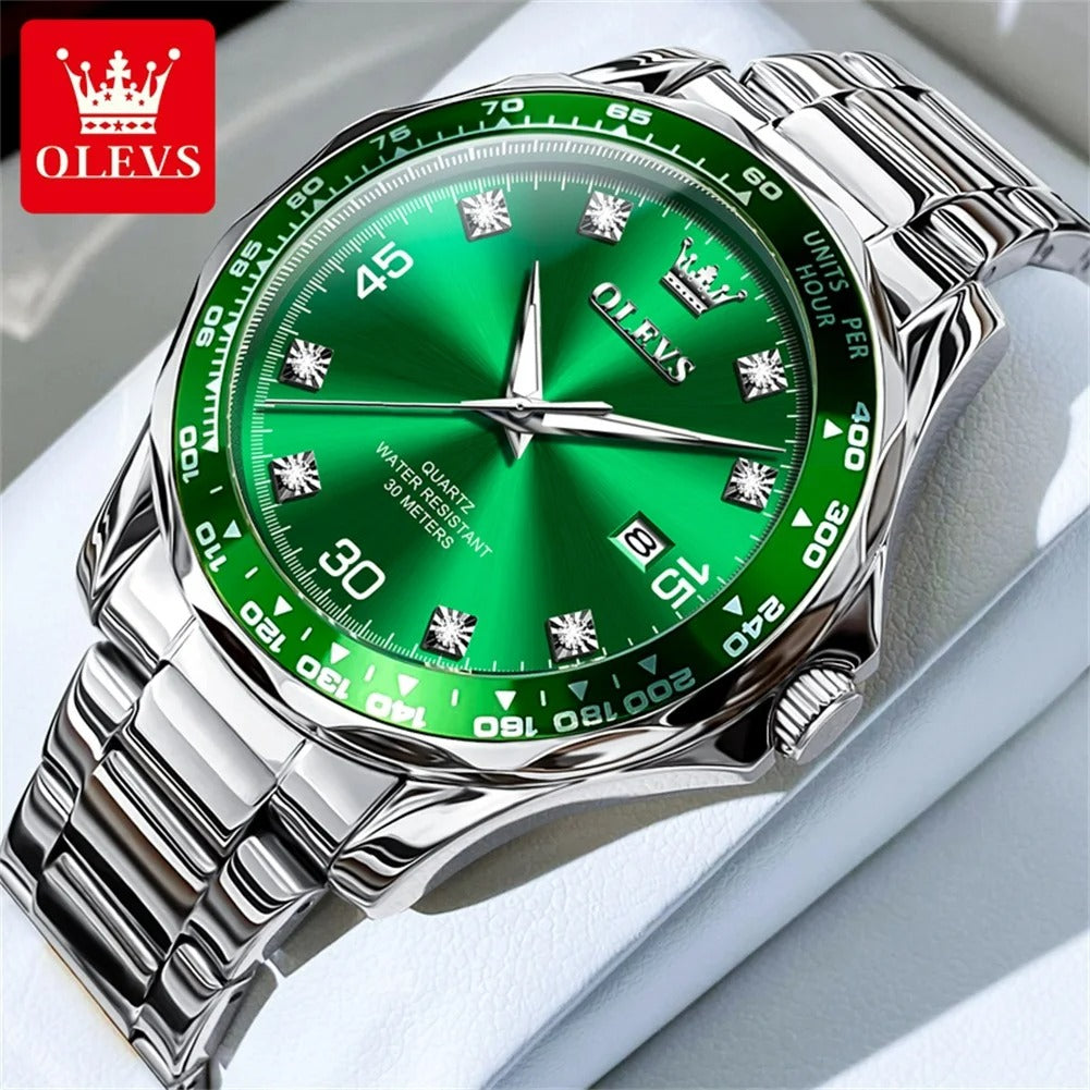 ELEGANCE Luxe Chrono 9988 Men's Watches Luxury Fashion Trend Chronograph Waterproof Luminous Men Wristwatches Simple Stainless Watch Luxury Business
