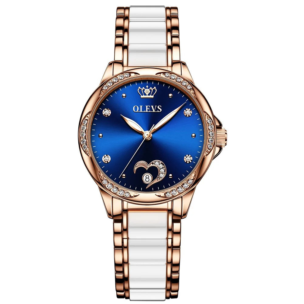 Elegance® 6631 Scarlet Diamond Women Watch Automatic Mechanical Ladies Creative Ceramics Steel Women's Bracelet Watches Female Clock Reloj Mujer New