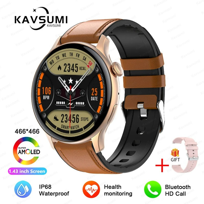 ELEGANCE LuxeFit Women Smartwatch 466*466 AMOLED 1.43" HD Screen Always Display Time Bluetooth Call IP67 Waterproof Sports Smart Watch