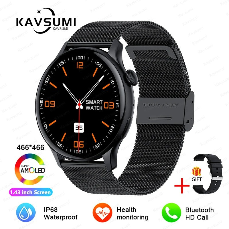 ELEGANCE® LuxeFit Women Smartwatch 466*466 AMOLED 1.43" HD Screen Always Display Time Bluetooth Call IP67 Waterproof Sports Smart Watch