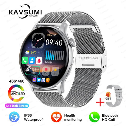 ELEGANCE® LuxeFit Women Smartwatch 466*466 AMOLED 1.43" HD Screen Always Display Time Bluetooth Call IP67 Waterproof Sports Smart Watch